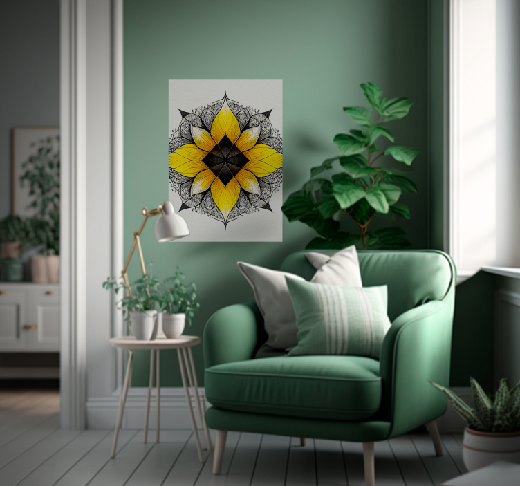 Zen Poster floraler Mandala - TenStickers