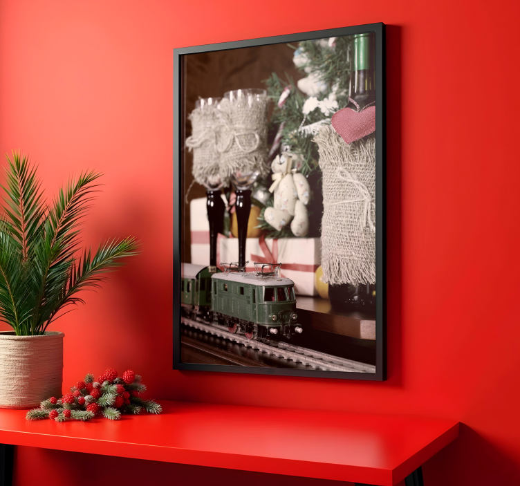 Poster Weihnachten Spielzeug-Eisenbahn - TenStickers