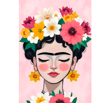 Kunstdrucke blumenhut frida - TenStickers