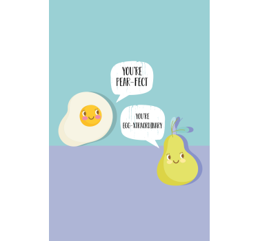 Küchenposter ei und birne wortspiel - TenStickers