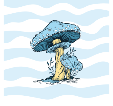 Küchenposter mit blauer pilzillustration - TenStickers