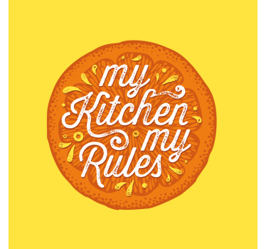 Küchenposter orange handgezeichnete küche - TenStickers