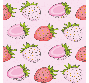 Küchenposter nahtlose rosa und rote erdbeeren - TenStickers
