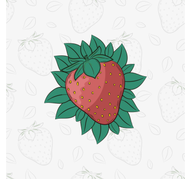 Küchenposter leuchtende saftige erdbeeren grüne blätter - TenStickers