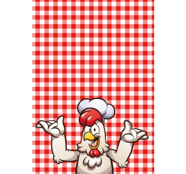 Küchenposter mit cartoonhaftem hühnerkoch - TenStickers