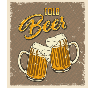 Küchenposter retro effekt mit kaltem bier - TenStickers