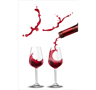 Küchenposter dynamischer weinspritzer - TenStickers