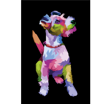 Poster wohnzimmer geometrische tiere fox terrier - TenStickers