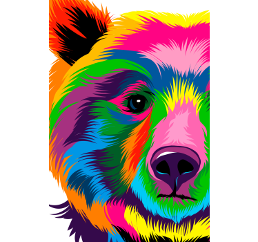 Poster wohnzimmer bunter bär - TenStickers