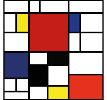 Poster wohnzimmer mit abstrakten farbblöcken - TenStickers