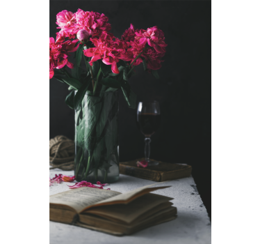 Poster wohnzimmer weinglas und vase - TenStickers