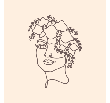 Poster wohnzimmer silhouette minimalistisch süße frau floral - TenStickers