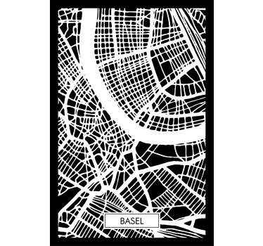 Poster wohnzimmer topografische karte basel - TenStickers