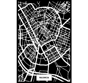 Poster wohnzimmer topografische karte valencia - TenStickers
