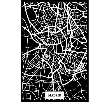 Poster wohnzimmer topografische karte madrid - TenStickers