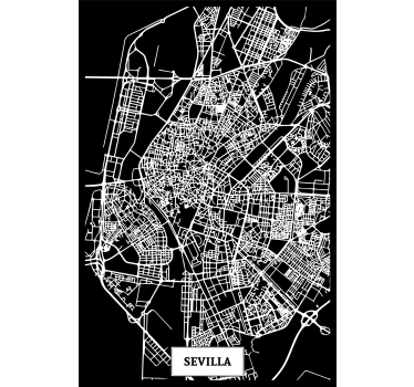 Poster wohnzimmer topografische karte sevilla - TenStickers