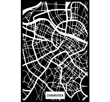 Poster wohnzimmer topografische karte zaragoza - TenStickers