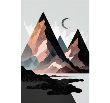 Poster wohnzimmer nordische geometrische berge - TenStickers