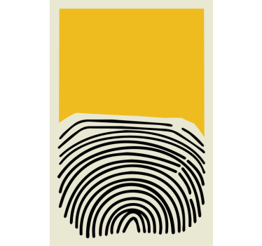 Poster wohnzimmer abstraktes gelbes gemälde mit schwarzen linien - TenStickers