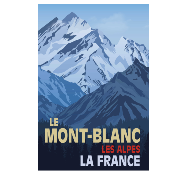 Poster wohnzimmer im mont-blanc retro-stil - TenStickers