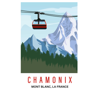 Poster wohnzimmer chamonix berge - TenStickers