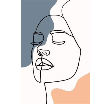 Poster wohnzimmer modernes und abstraktes gesicht - TenStickers