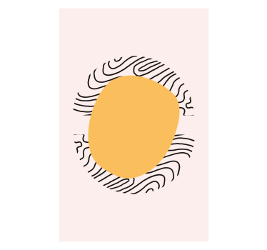 Poster wohnzimmer linien und gelbe form - TenStickers