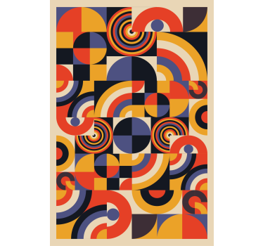Poster wohnzimmer bunte bauhaus kreise - TenStickers