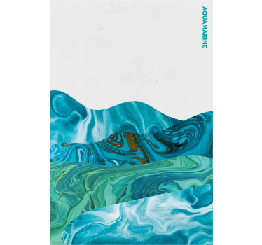 Poster wohnzimmer aquamarine geschwungene linien - TenStickers