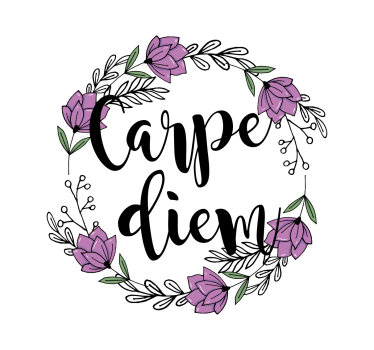 Poster wohnzimmer carpe diem bunter blumenmuster - TenStickers