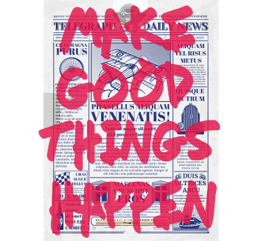 Poster zitat gute dinge geschehen retro design - TenStickers