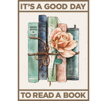 Poster Bücher gebunden mit Rose - TenStickers