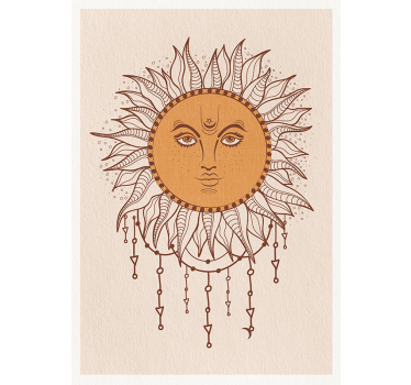 Poster Boho Sonnen Zeichnung - TenStickers