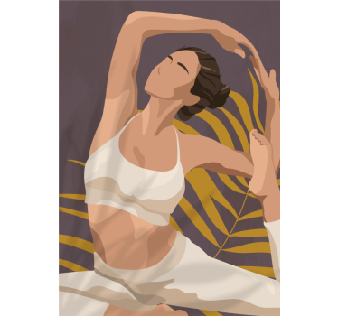 Poster Frau in Sportposition Yoga - TenStickers