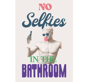Poster Badezimmer keine Selfies - TenStickers