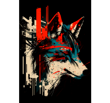 Poster abstrakter Wolf Design - TenStickers