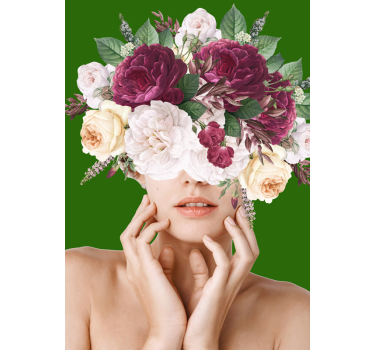 Poster frau mit Blumenmuster - TenStickers
