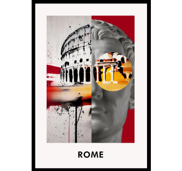 Poster Wohnzimmer Rom Design - TenStickers