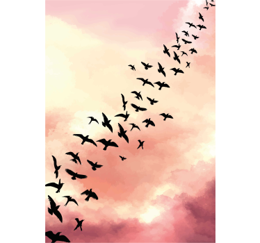 Poster Wohnzimmer fliegende Vögel - TenStickers