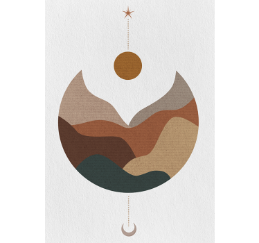 Kunstdrucke minimalistischer sonnenuntergang und berge - TenStickers