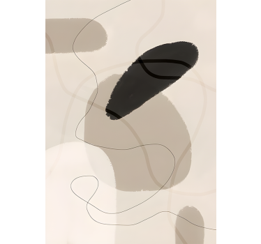 Poster mit abstrakten beigen Formen - TenStickers