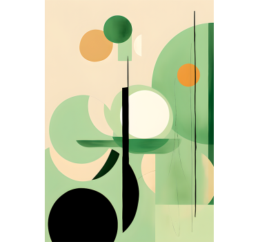 Poster mit abstrakten grünen Figuren - TenStickers