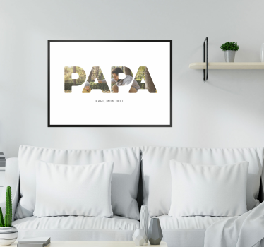 Poster Wohnzimmer papa mein Held - TenStickers