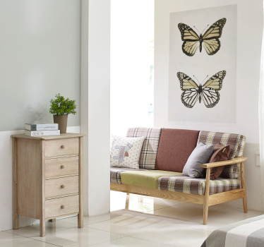 Poster Vintage Schmetterling Wohnzimmer - TenStickers