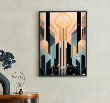 Art-Déco-Plakat rosa und blaue formen - TenStickers