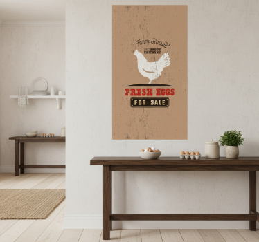 Küchenposter frische eier weiße hühner - TenStickers
