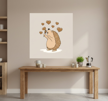 Küchenposter igel mit liebesherzen - TenStickers