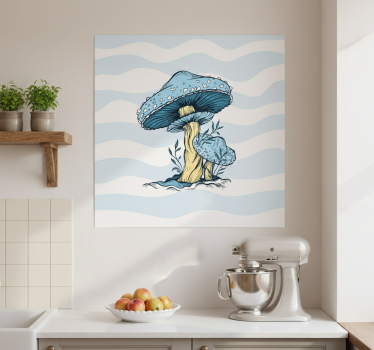 Küchenposter mit blauer pilzillustration - TenStickers