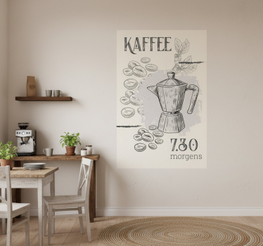 Küchenposter mit kaffee-muster - TenStickers