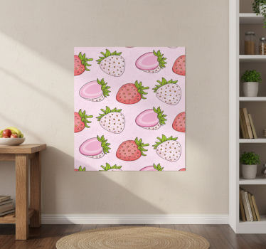 Küchenposter nahtlose rosa und rote erdbeeren - TenStickers